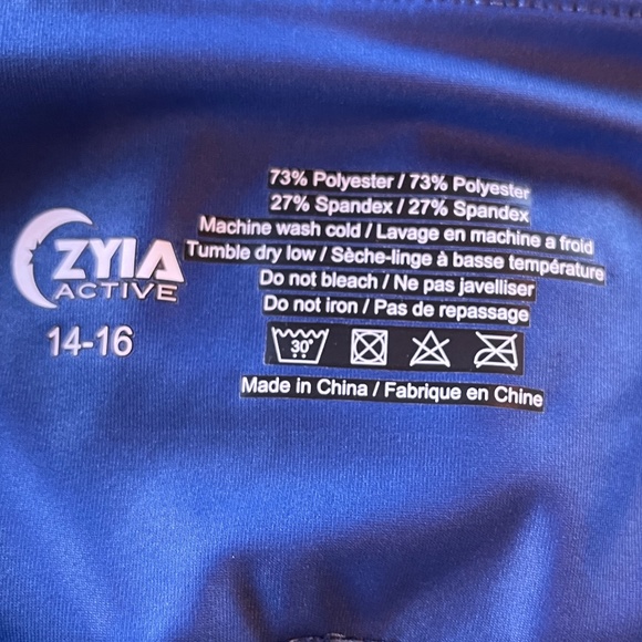 ZYIA Blue Metallic Light n Tight Hi-Rise 7/8 24" Inseam Leggings 14-16 Sparkly - Picture 3 of 7